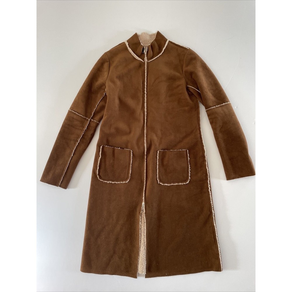 Vintage VELVET by Graham & Spencer Lux Sherpa‎ Coat Long Jacket M Medium